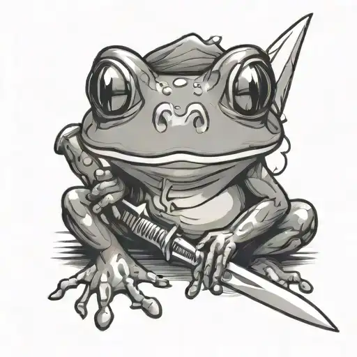 Cute Frog With Knife