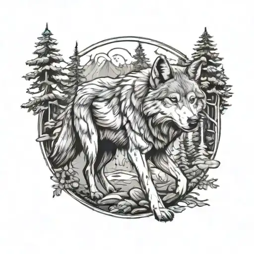 Wolf And Forest