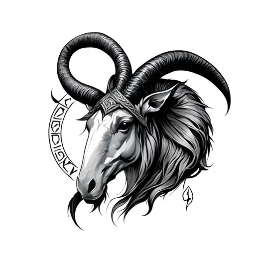 Capricorn Zodiac Sign With Norse Runes