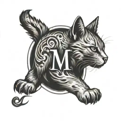 Cat Paws With Initial M M