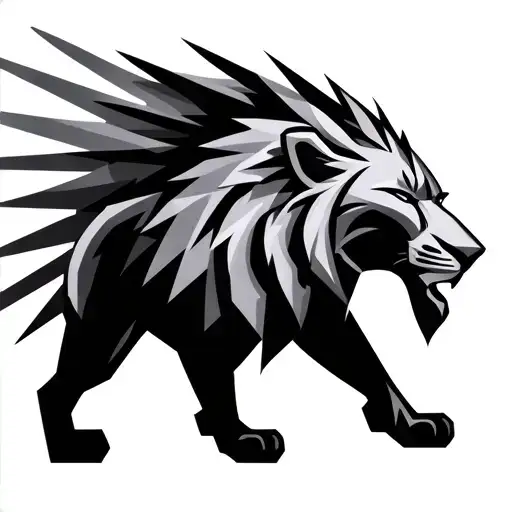 Spartan And Lion Geometric