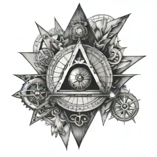 Three Triangel And Compass