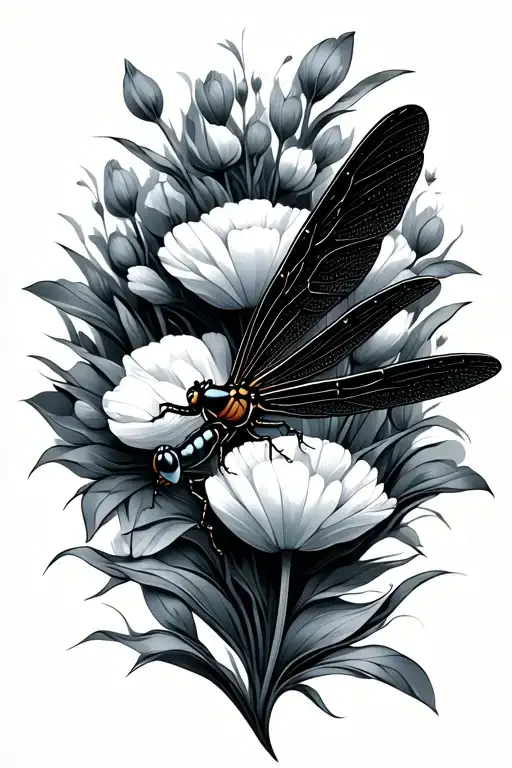 Dragonfly Lines Near Cotton Field