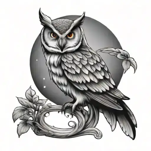 Artemis Goddess Arow Owl Perched On Top