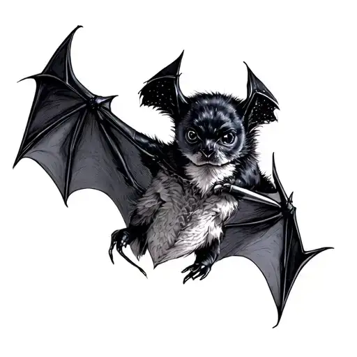 Writing And Bat Flying