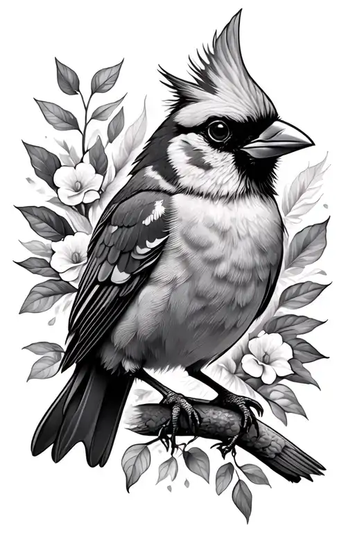 Cardinal Bird And Cancer Ribbon