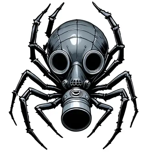 Gas Mask And Spider