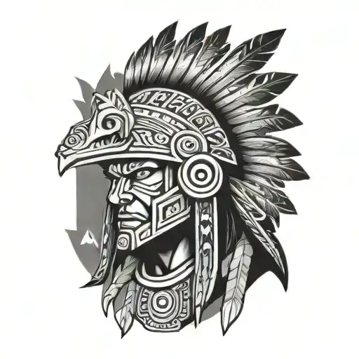Aztec Warrior And Lobos
