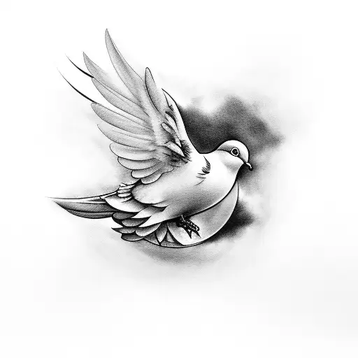 Doves Rose Clouds Cross