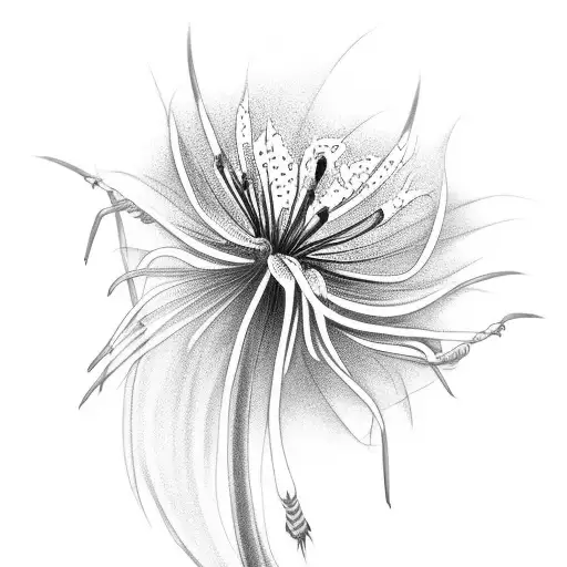 Spider Lily With Scorpion