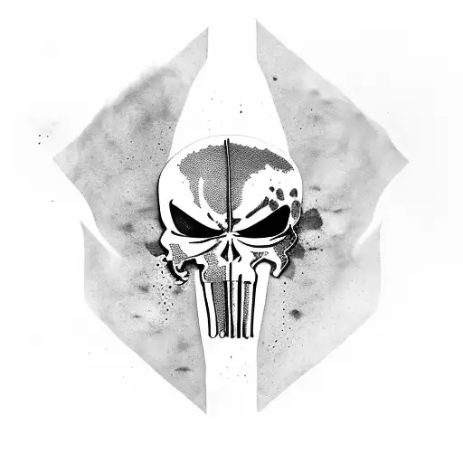 Punisher Skull Formed By Intricate Ekg Waveforms
