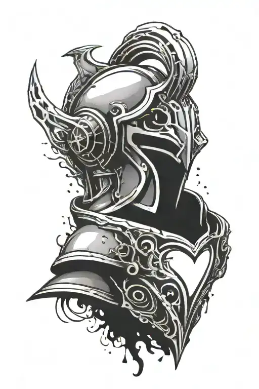 Dark Aegis Helmet With Heart And Mind