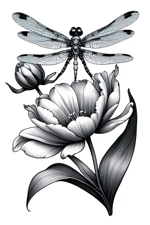 Dragonfly Tulip And Four Seasons