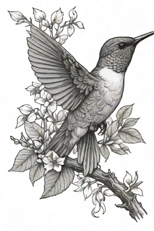 Hummingbird On Branch