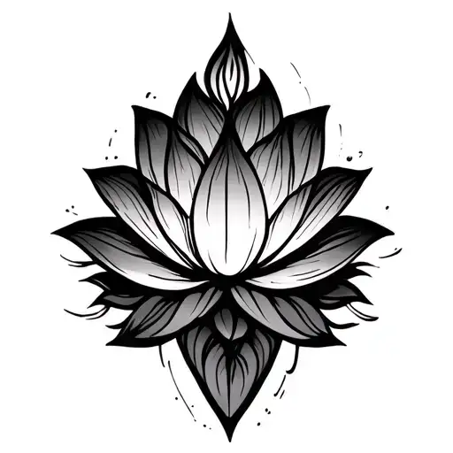 Unalome Symbol With Lotus