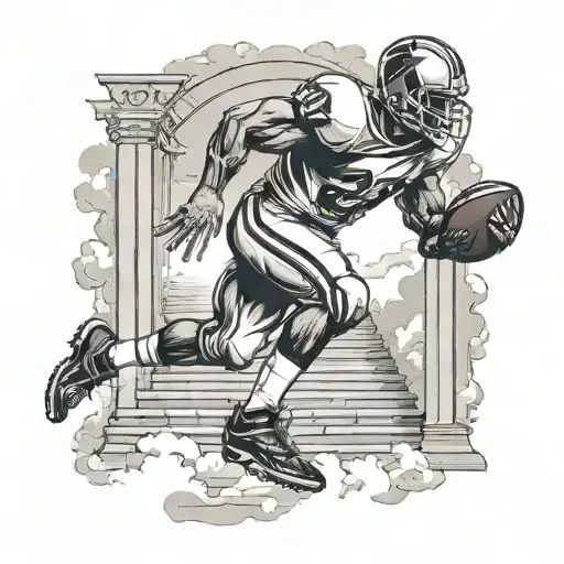 American Football Player Stair Way To Heaven Gates