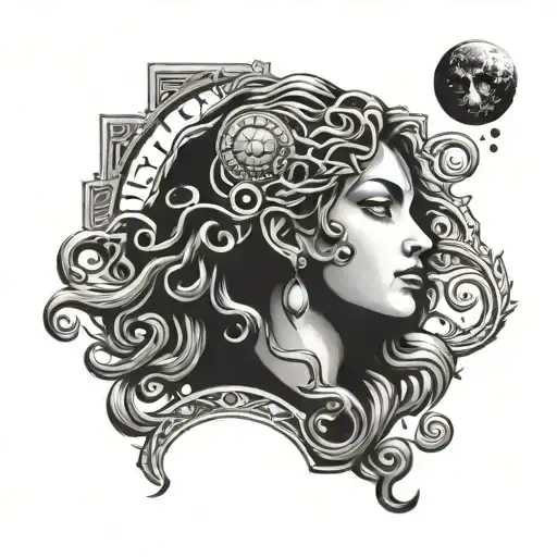 Moon Phases Fade Into Medusa Head
