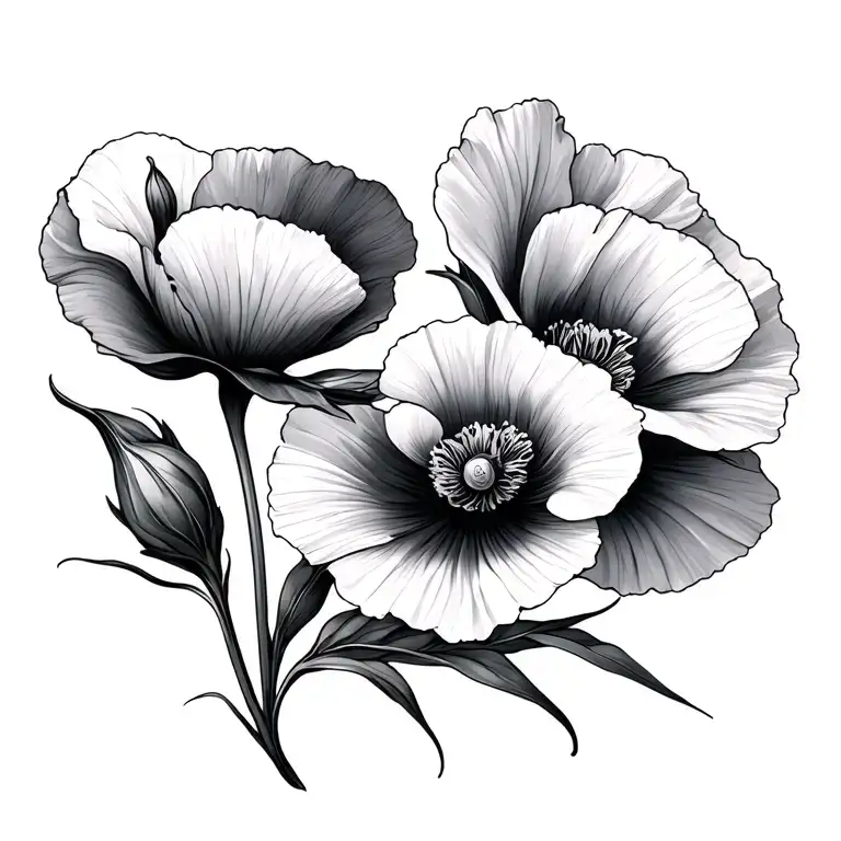 Twisted Poppy And Gladiolus