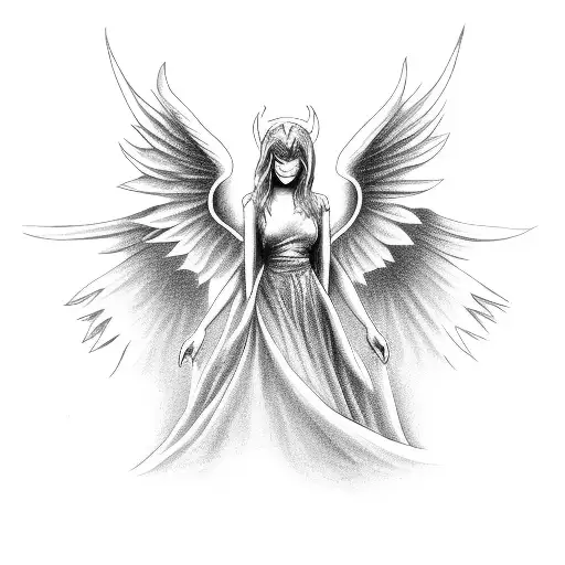 Angel With Demon Behind It