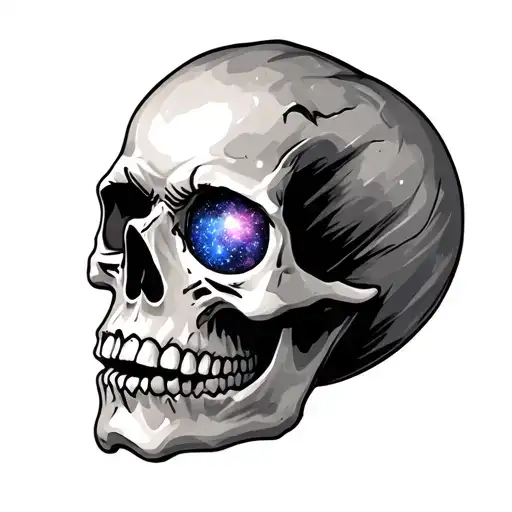 Skull With Galaxy's For Eyes Space Mouth