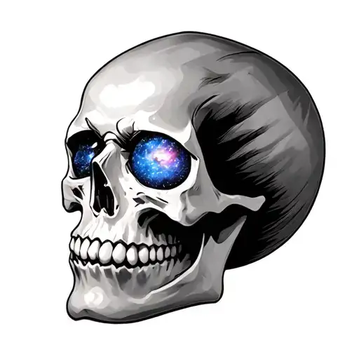 Skull With Galaxy's For Eyes Space Mouth