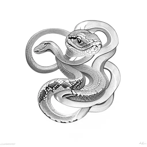 Snake Wraped On Apple