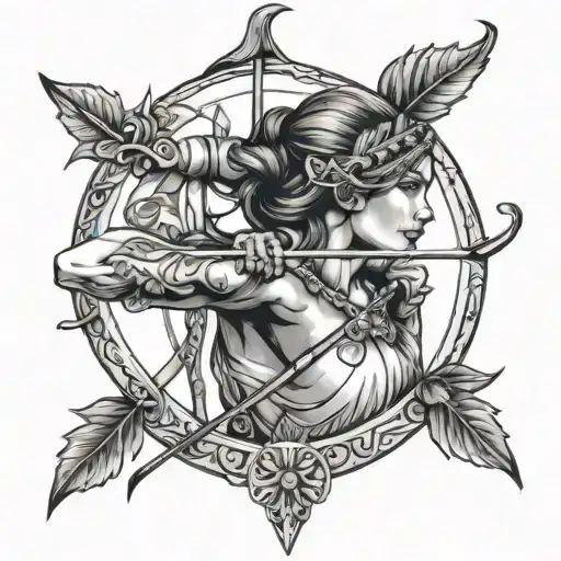 Saggitarius Women Holding An Arrow
