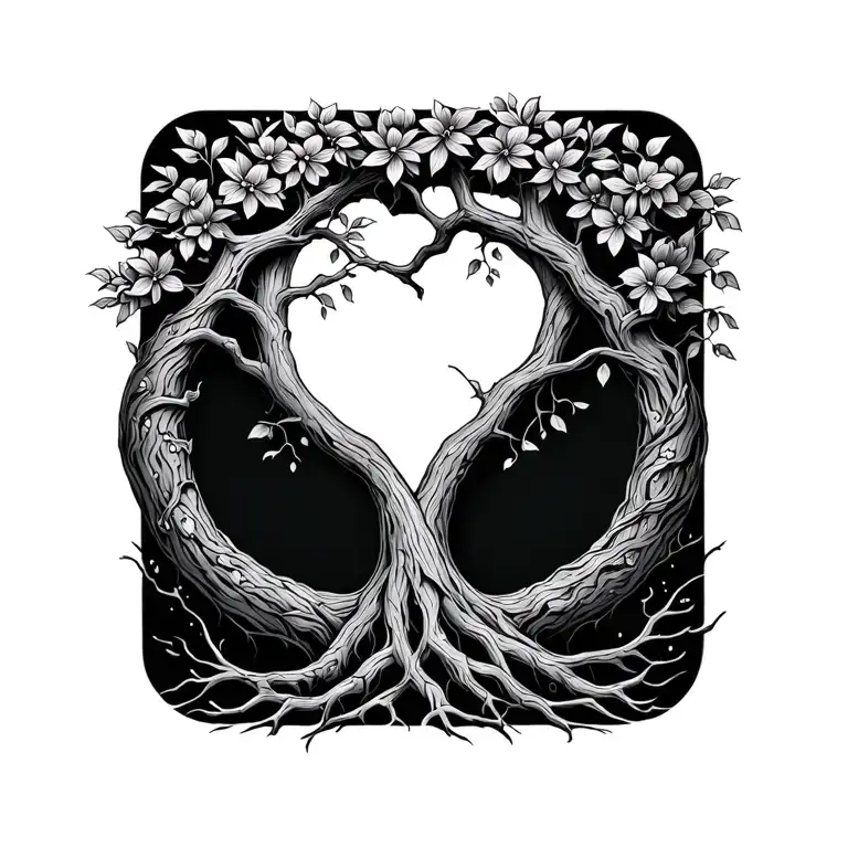Tree Of Life Intertwined Symbolizing The Client's Love