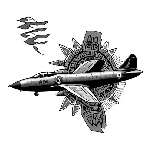 Airplane And Aztec Warrior