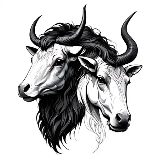 Taurus And Sagittarius Tatto Design