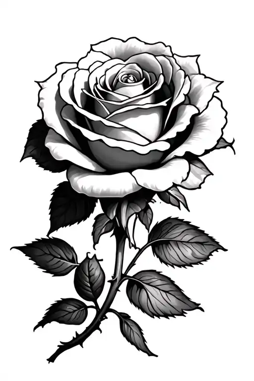 Anatomical Rose Tattoo Design