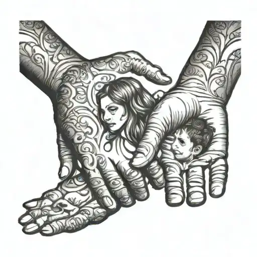 Daughter And Son Holding Hands