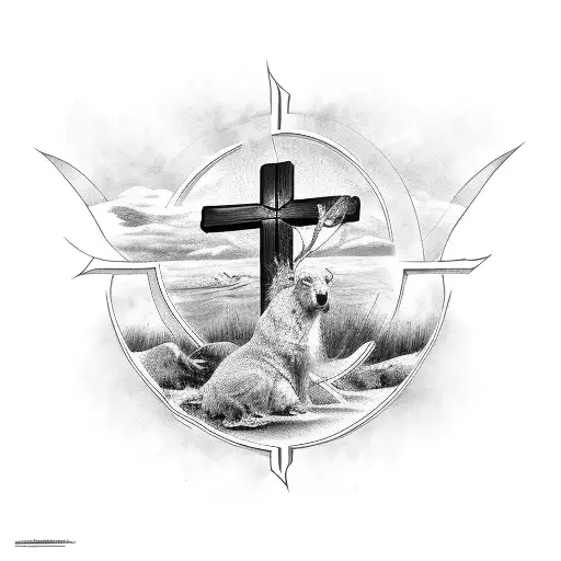 Big Cross Love Jesus Black White