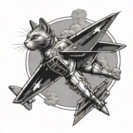 Cat Fighter Jet Flying