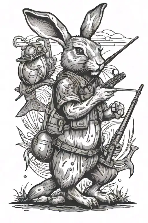 Hunting And Fishing Witty Bunny