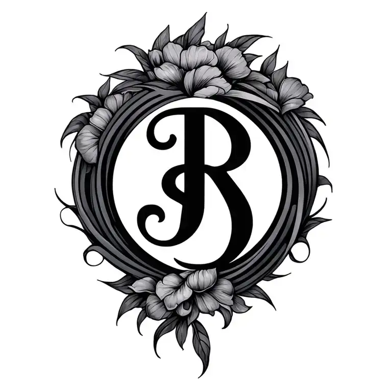 Letters R S J Overlaying Each Other In Circle Shape