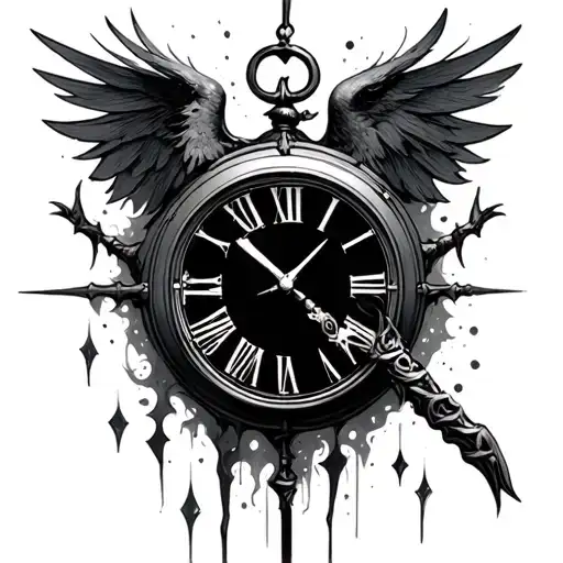 Harry Potter With Time Clock With Wand