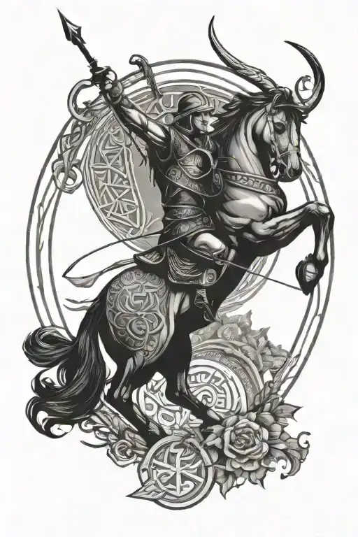 Sagittarius Archer In Celtic Circle