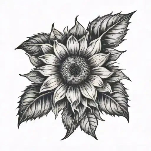 Small Sunflower Tattoo Design