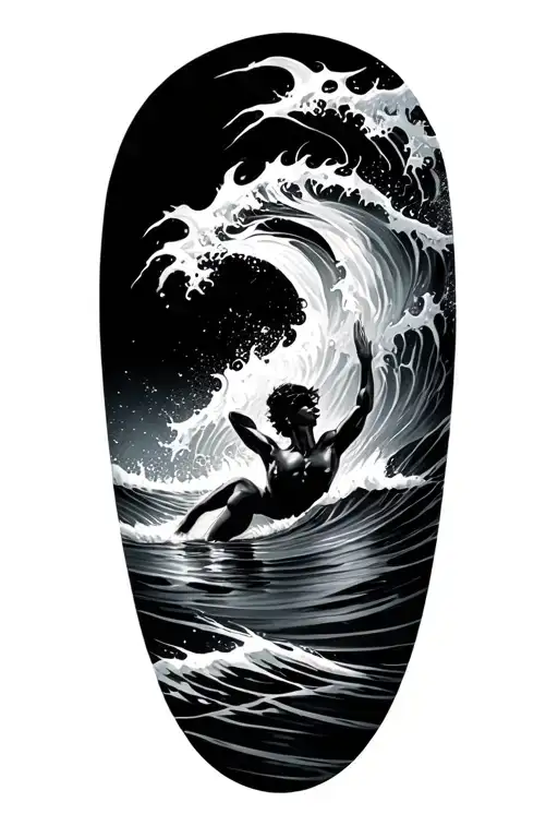 A Swimming Person In A Wave