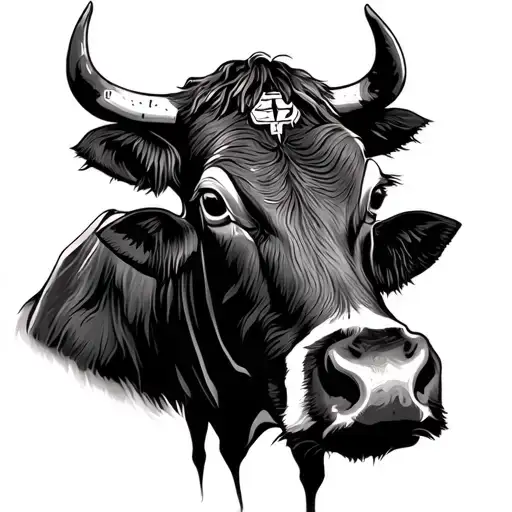 Limousin Cow And Nordish Runes