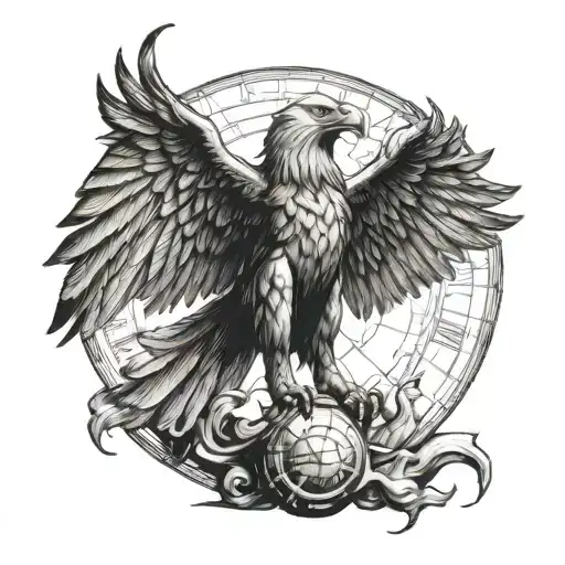 Atlas From Mythology But Framed In The Talon Of An Eagle