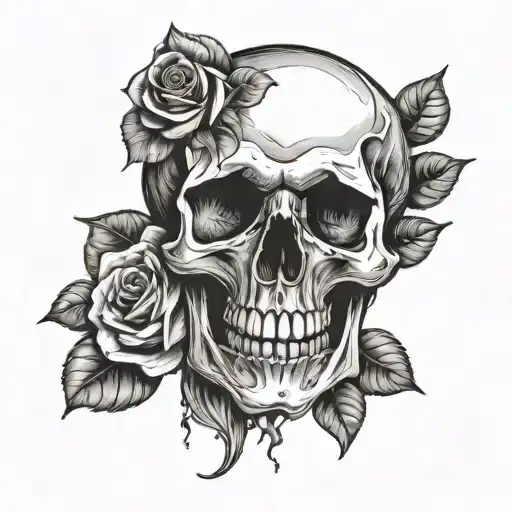 Skull And Rose