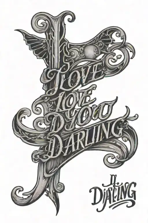Cursive That Says I Love You Darling