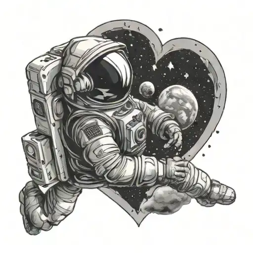 Love In Space - Astronaut Holding A Heart-shaped Planet