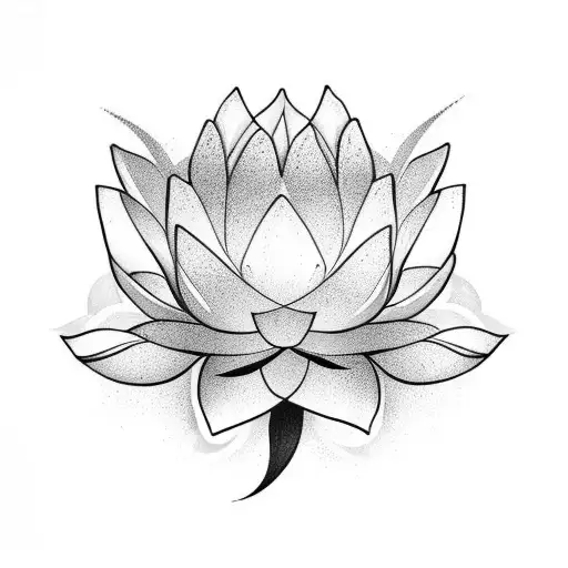 Lotus Flower Sleeve Tattoo With Flower Background
