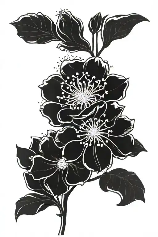 July Birth Flowers Lines And Dots