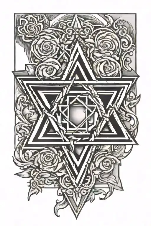 Star Of David With Israel Outline