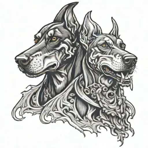 Two Headed Doberman Dog Zombie