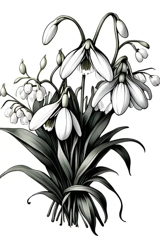 Snowdrop And Lilly Of The Valley Bouquet Tied